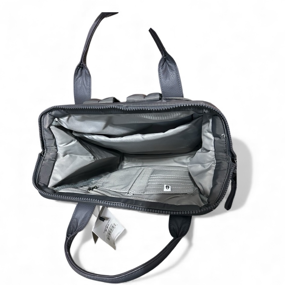 Baggallini Soho Travel Laptop Backpack Charcoal Gray with Luggage Sleeve NWT - Picture 4 of 5